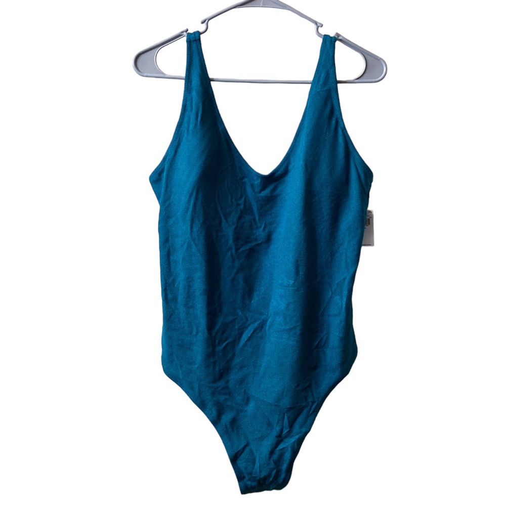 NEW Old Navy Women’s One Piece Blue High Leg Swimsuit - Size XL